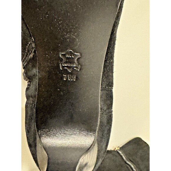 Tory Burch Size 7 Black Luxe Suede Round Toe Stiletto Zip Ankle Boots $450 - Picture 6 of 15